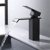 SUMERAIN Black Waterfall Bathroom Faucet Single Hole Single Handle Sink Faucet Modern Design - 3 of 4