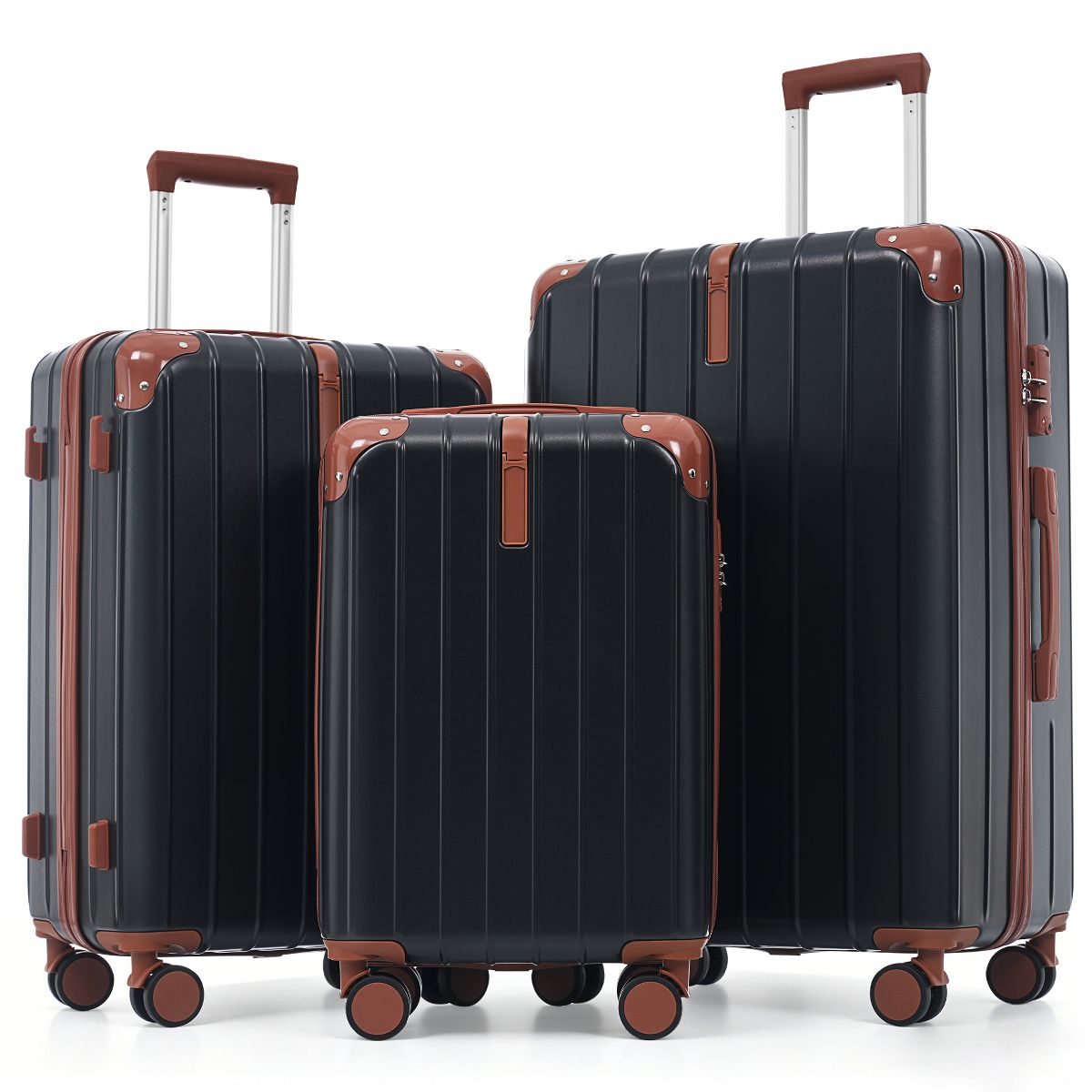 Polibi ABS Travel Luggage Set of 3, 20"/24"/28" TSA Lock Suitcase with Spinner Wheels - thumbnail 2