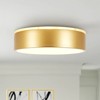 Rennnsan Jevin 11" W Drum Round Modern LED Dimmable Flush Mount in Gold - 2 of 4
