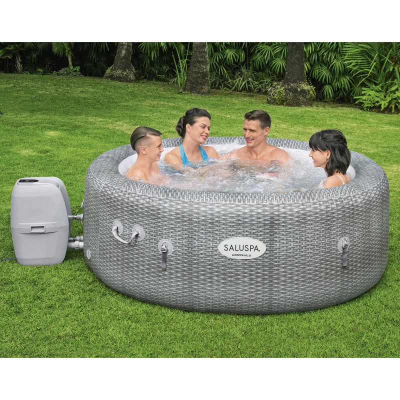 Bestway SaluSpa AirJet Honolulu 6 Person Inflatable Portable Hot Tub Spa and 2 Pack of Intex PureSpa Inflatable Adjustable Removeable Seats, 3 of 8