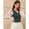 Acekool Women’s Pirate Steampunk Vest – Lace-Up Medieval Bodice, Suede Look Cosplay Waistcoat for Costume or Daily Wear - 4 of 4