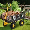 VEVOR Steel Garden Cart, Heavy Duty 500 lbs Capacity, with Removable Mesh Sides to Convert into Flatbed,Metal Wagon, Perfect for Garden, Farm, Yard - 2 of 4