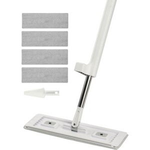 Flat Mop Set with Stainless Steel Handle & Wringer - Washable Pads for Gentle Yet Effective Cleaning on Multiple Surfaces - 1 of 4