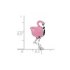 Black Bow Jewelry Sterling Silver Pink Enamel Flamingo Dangle Bead Charm - 3 of 4