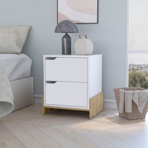 NicBex Modern Nightstand with 2 Drawers,Bedside Table with Wood Sturdy Base for Living Room Bedroom - 1 of 4