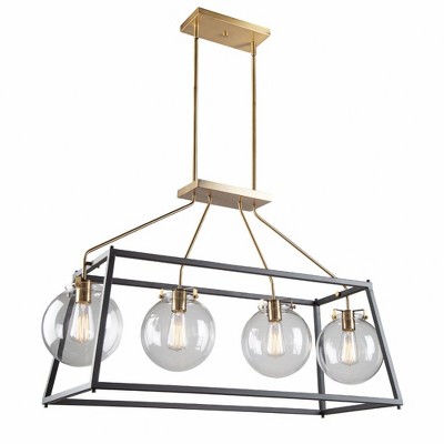 Artcraft Lighting Bridgetown 4 - Light Chandelier in  Black/Harvest Brass