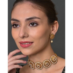 SOHI Women's Gold Gold Plated Designer Stone Jewellery Set - 1 of 4