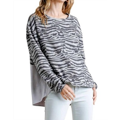Women's Zebra High Low Top - umgee
