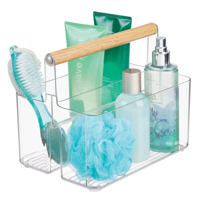 Mdesign Plastic Divided Portable Shower Caddy Storage Organizer - Clear ...