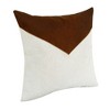 HomeRoots 20" X 20" Brown and Ivory Geometric Faux Leather Zippered Pillow - 4 of 4