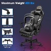 Douxlife Modern 7-Point Massage Ergonomic Gaming Chair with Footrest & Adjustable Armrests Black - 2 of 4
