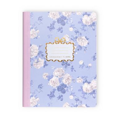 LoveShackFancy x Target - Yoobi Everblooming Rosettes Wide Ruled Composition Book 7.5"x 9.75" Whisper Blue