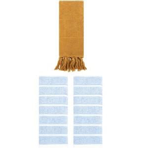 REGALWOVEN 3 Packs Striped and Solid Absorbent Soft Cotton Hand Towel for Bathroom - 1 of 4
