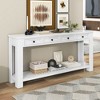 Whisen Rustic Rectangle Wood Console Table with 4-Storage Drawers and Bottom Shelf - image 2 of 4