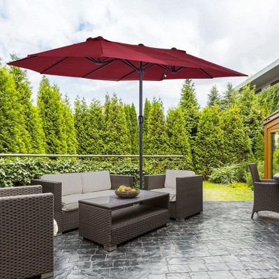 NicBex 15FT Patio Umbrella Waterproof Extra Large Outdoor Umbrella with Crank and Air Vent Double-Sided Pool Umbrella for Patio, Deck, Backyard