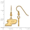 Black Bow Jewelry 14k Yellow Gold Plated Sterling Silver Purdue Boilermakers NCAA Dangle Earring - image 2 of 3