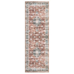 Washable Vintage Rug Non Slip Low Pile Rug Soft Throw Floor Cover Foldable Indoor Carpet for Living Room Bedroom Office - 1 of 4