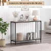 Industrial Narrow Console Table with 2 Storage Shelves, 105cm Hallway Sofa Table for Entrance, Living Room, Bedroom - 4 of 4