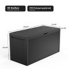 Syemin Deck Boxes 90gal Outdoor Garden Plastic Storage Deck Box Waterproof Deck Box Outdoor Lockable Storage Container, Black, 45.67"*19.5"*23.23" - 2 of 4