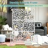 TOAOTBNBO Metal Privacy Screen with Stand, Decorative Privacy Fence Panels with Net Pattern, Outdoor Privacy Screen for Garden, White - 4 of 4