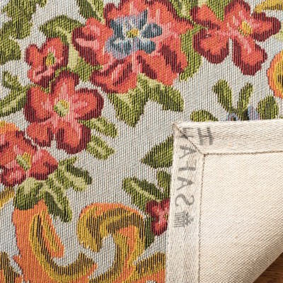 Ivory and Rose Flat Woven Cotton Area Rug, 5' x 8'