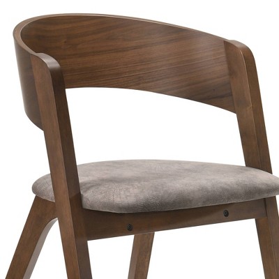 High Walnut Wood Upholstered Mid-Century Modern Arm Chair