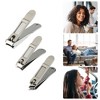 Unique Bargains Nail Clippers Nail Clipper Set for Nail Care Portable Stainless Steel Silver Tone Titanium Tone 3Pcs - 2 of 4
