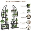 6 TierTall Plant Stand Shelf with Drawers, Half Moon Tiered Plants Shelf Rack for Garden, Indoor Metal Plant Stands, Circle Tiered Display Holder - 3 of 4