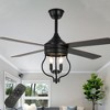 Bella Depot 52" Farmhouse Black Wood Ceiling Fan 6-Speed Reversible Blades with Remote Control and Light Kit(Bulbs not Included) - 3 of 4