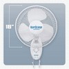 Hurricane Supreme 16 Inch 90 Degree Oscillating Indoor Wall Mounted 3 Speed Fan with Adjustable Tilt and Pull Chain Control, White (2 Pack) - 2 of 4
