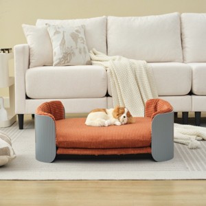 Raised Dog Sofa Bed, Supports 35-80 lbs, Removable Mattress Cover, Machine Washable Fabric, Dog Couch Sofa for Small & Medium Dogs–Cuddlewood - 1 of 4
