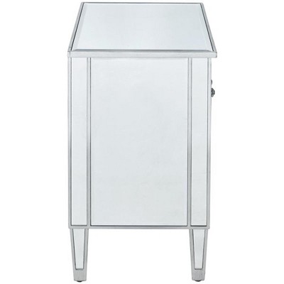 Elegant Silver Mirrored Two-Door Freestanding Cabinet