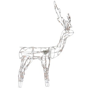 Northlight Lighted Standing and Animated Outdoor Christmas Reindeer - 48" - White - Clear Lights - 1 of 4