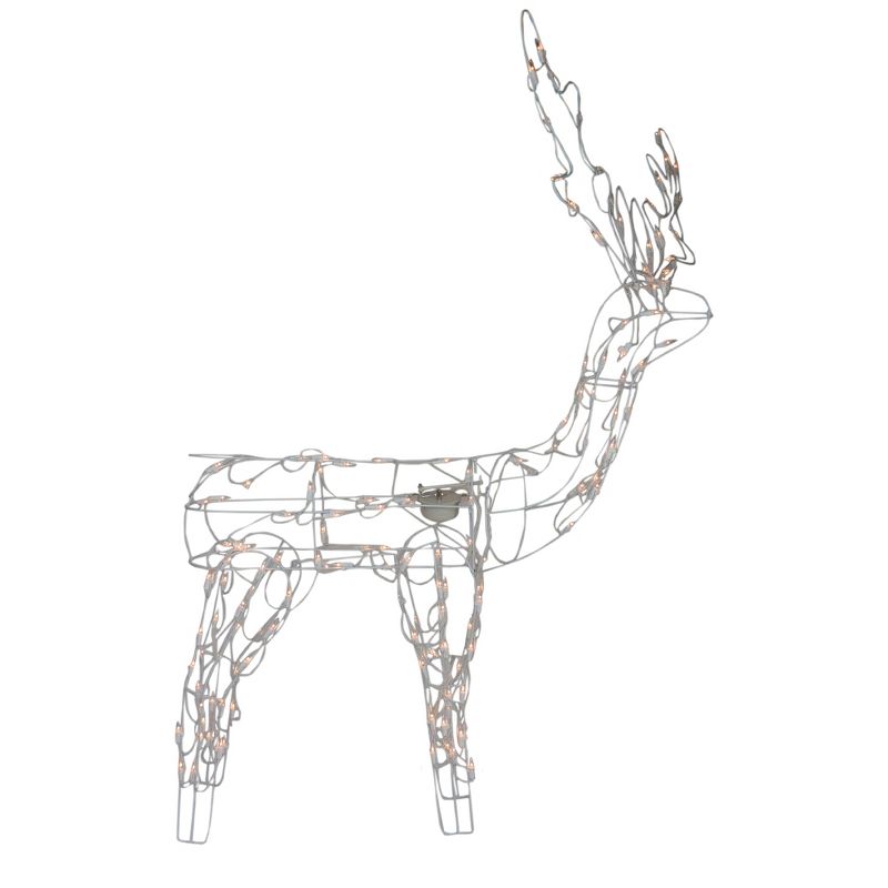 Northlight 48-Inch Lighted White Standing Reindeer Animated Outdoor Christmas Decoration, 1 of 6