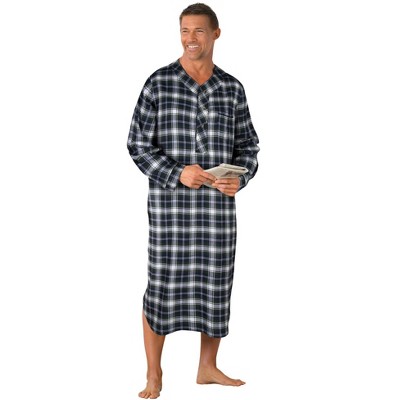 KingSize Men's Big & Tall Plaid Flannel Nightshirt