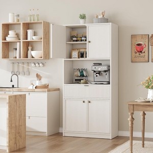 Kitchen Pantry Cabinet,70" Tall Pantry Storage Cabinet with Countertop for Dining Room - 1 of 4