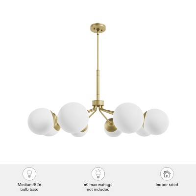 Hepburn Glam 8-Light Brass Sputnik Chandelier with White Orbs