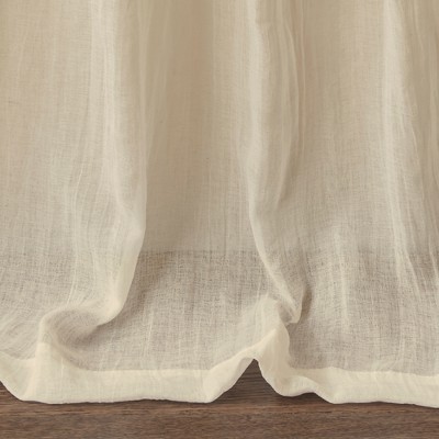 Cream Sheer Polyester Ground Length Window Drapes