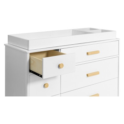 Lolly 6-Drawer Double Dresser in White and Natural