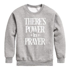 Boys' - Instant Message - Theres Power In Prayer Graphic Long Sleeve Fleece Sweatshirt - 1 of 4