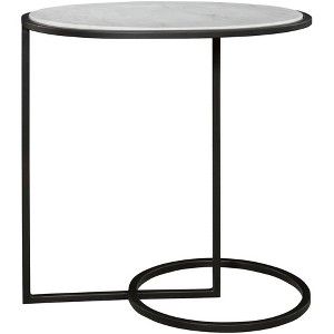 Uttermost Twofold 22" Wide White Marble Oval Accent Table - 1 of 1