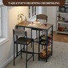 Bar Table Set for 2 with Footrest 2 Upholstered Chairs set for Counter Bar - 4 of 4