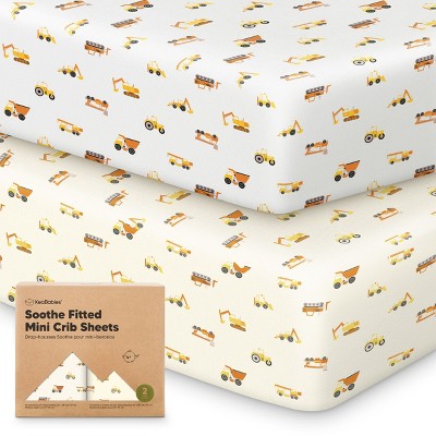 KeaBabies Mini Crib Sheets for Baby Girls, Boys, 2-Pack Soothe Pack and Play Sheets Fitted, Organic Pack N Play Mattress Sheet