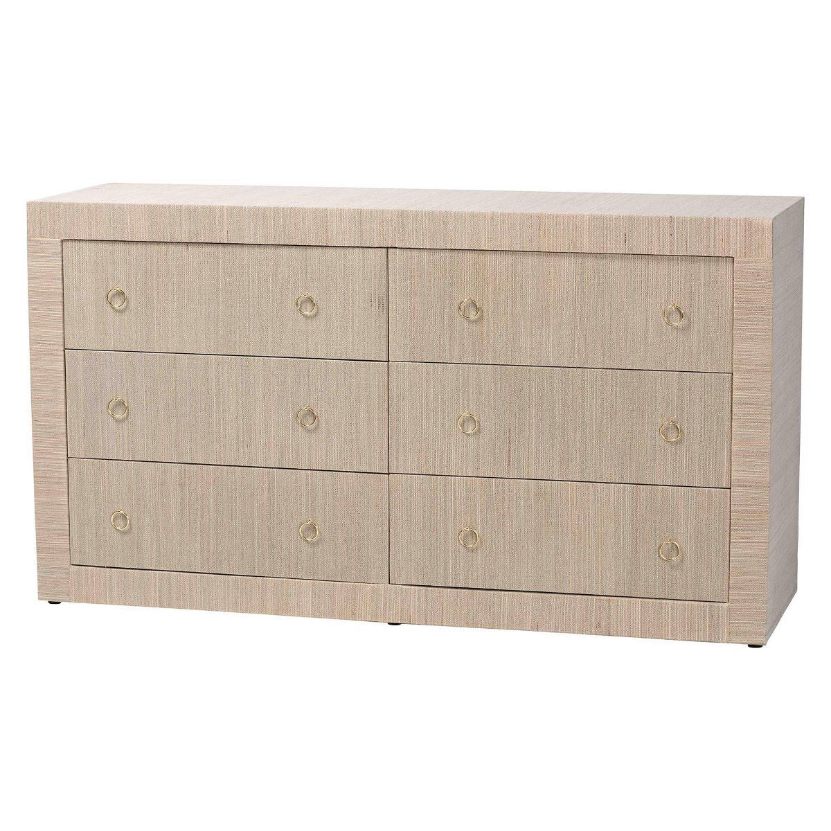 bali & pari Sage Natural Grasscloth Dresser Beige