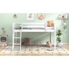 MAYEERTY Twin Size Wood Low Loft Bed with Ladder, ladder can be placed on the left or right, White - 3 of 4