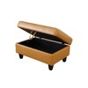DOMETOUR Turmeric Semi PU Synthetic Leather Storage Ottoman - Modern Upholstered Ottoman - 4 of 4