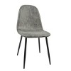 SEVOBAL Dining Chairs Set of 4 Modern Accent Chairs with Soft Glove Suede Upholstered Seat and Black Metal Legs, Gray, 16.53"*21.65"*33.46" - 4 of 4