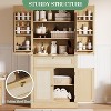 70inch Tall Kitchen Pantry Cabine, Rattan Doors Freestanding Cupboard Storage Cabinet - 4 of 4