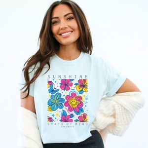 Simply Sage Market S.W.Smiley Sunshine State of Mind Floral Garment Dyed Tee - 1 of 4