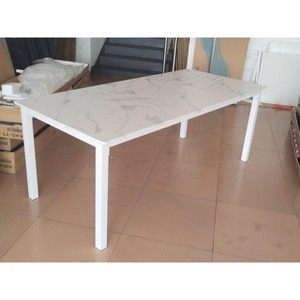 Rectangle Dining Table with Wooden Surface and Metal Legs, Ideal as Kitchen Table, Conference Table, or Writing Desk for Dining Room and Living Room - 1 of 1